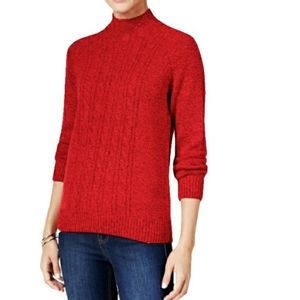 Princeton Club Wm M Poppy Cotton Mix Cable Sweater